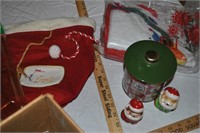 Christmas items.  Wood ornaments