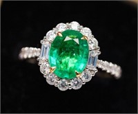 1.67ct Natural Emerald Ring, 18k gold