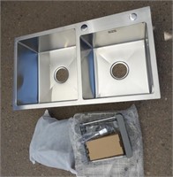 Double Mount Sink With Accessories 32.3x17