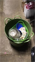 Plastic baskets and flower pot tray holders