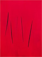 Lucio Fontana (1899-1968), Waterpaint on Canvas