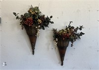 Pair of Wall Sconces w/ Floral