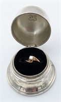 14K Gold Diamond Victorian Ring BIRKS Sterling Box