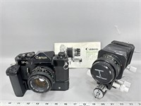 Canon F-1 camera w/ canon Bellows FL