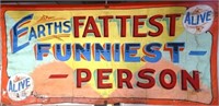 EARTH'S FATTEST - FUNNIEST PERSON  SIDESHOW BANNER