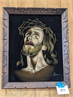 Painting of Jesus on Felt - 18" x 23"