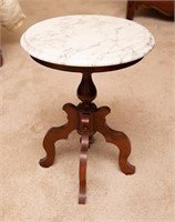 Antique Round Marble Tope Side Table