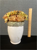Faux Flowers in Clay Pot