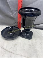 Black ashtray and urn