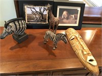 6 pcs of African themed art, wood carved ++