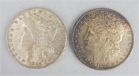 1885 & 1889 90% Silver Morgan Dollars.