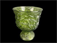 E.O. Brody VIntage Green Glass Pedestal Vase MCM