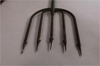 Pair of Iron Spearing Forks 7 & 5 tine