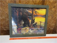 Framed Bears in The Woods Print