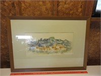 Framed Watercolor (36 1/2"W x 25 3/4"H)