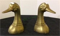 Brass book ends, duck head brass bookends, 6