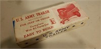 Vintage u.s. army trailer wooden model for