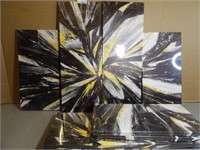 2x Derkymo Black And Gold Canvas Wall Art