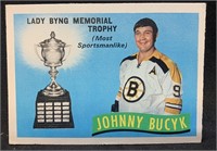 1971 OPC #249 Johnny Bucyk Lady Byng Trophy Card