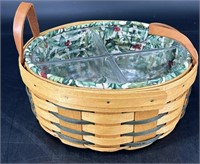 Longaberger Divided Mistletoe Basket