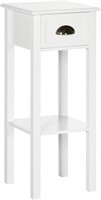 HOMCOM 2-Tier Side Table with Drawer  Narrow End T