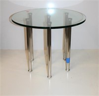 Chrome And Glass Occasional Table