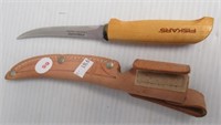 Fiskars 4" blade filet knife with sheath.