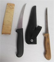 (2) Filet knives with sheaths.