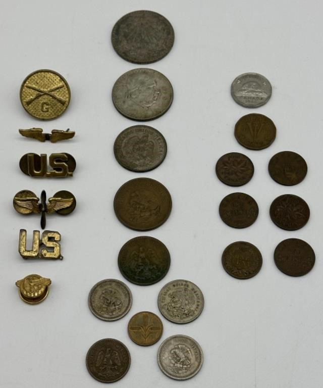 North American Military Pins Coins Canada Mexico