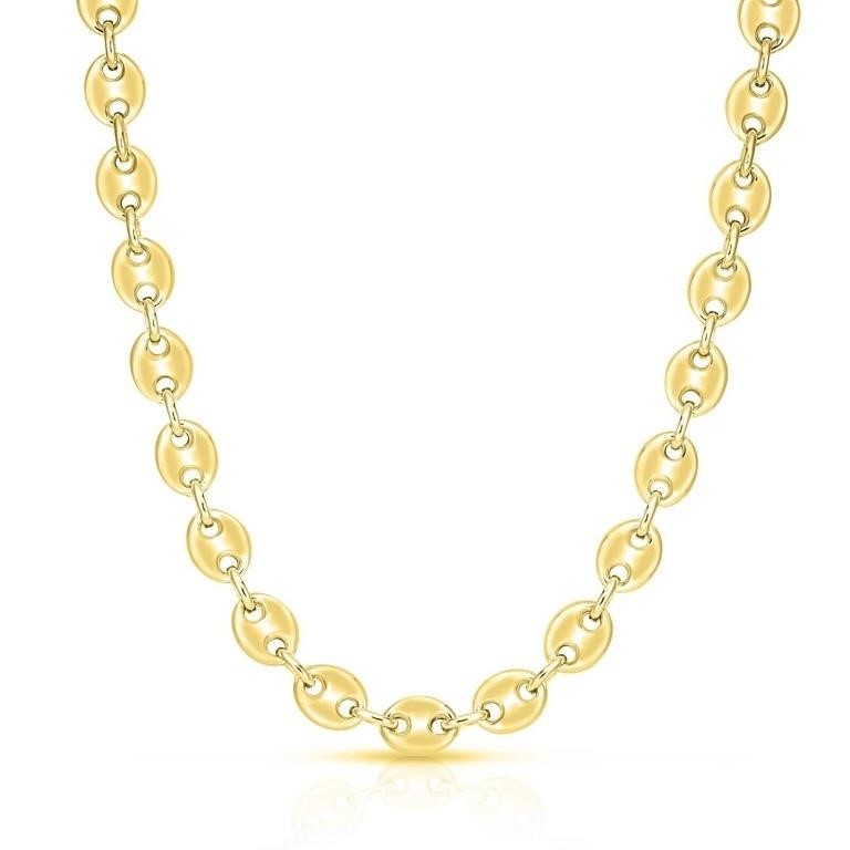 18k Gold Pl Sterling Mariner Chain Link Necklace