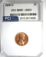 1970-D Cent MS67+ RD LISTS $3500