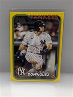 2024 Topps Jasson Dominguez RC Yellow Parallel SP