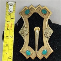 Large Edwardian Brooch Jade Stones?