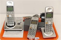 3 Panasonic Cordless Phones with Answering Machine