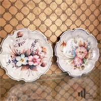 Two Decorative Lami Floral Plates