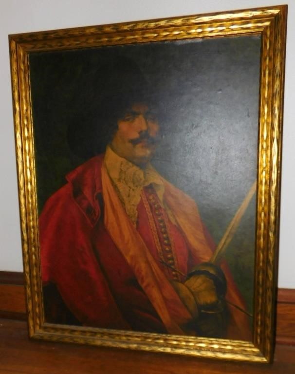 Cavalier Musketeer Large Textured Framed Print