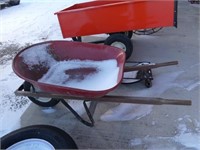 ORANGE STEEL WHEELBARROW