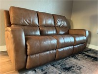 FlexSteel Leather Electric Reclining Sofa