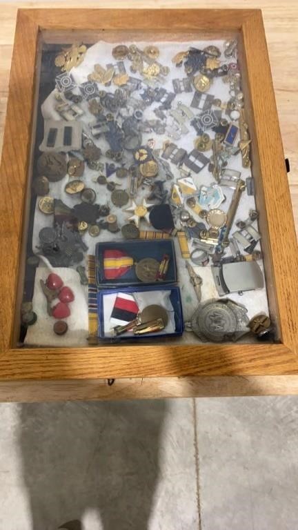 Display case of military pins