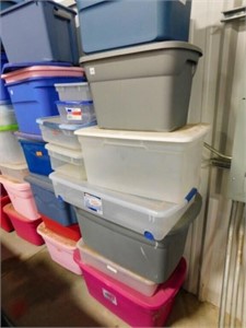 11 plastic totes variety of sizes