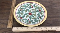 Longaberger Pottery Plate American Holly Berries