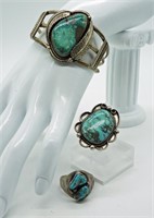 Southwest Turquoise 925 Bracelet & Rings