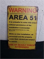 8x12-in warning Area 51 metal sign