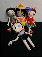 Group of vintage plush Betty boops