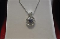 Tanzanite diamond estate necklace