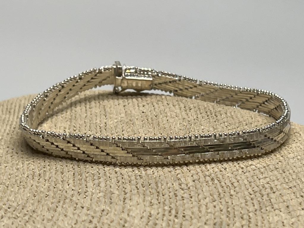 8in Sterling Silver Italy Bracelet, TW 15.38g