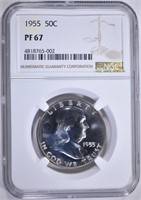 1955 FRANKLIN HALF DOLLAR, NGC PF-67