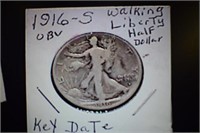 1916s OBV Walking Liberty Half Dollar - Key Date