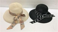 Pair of Designer Style Straw Hats K8D