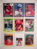 18 diff. Pete Rose baseball cards
